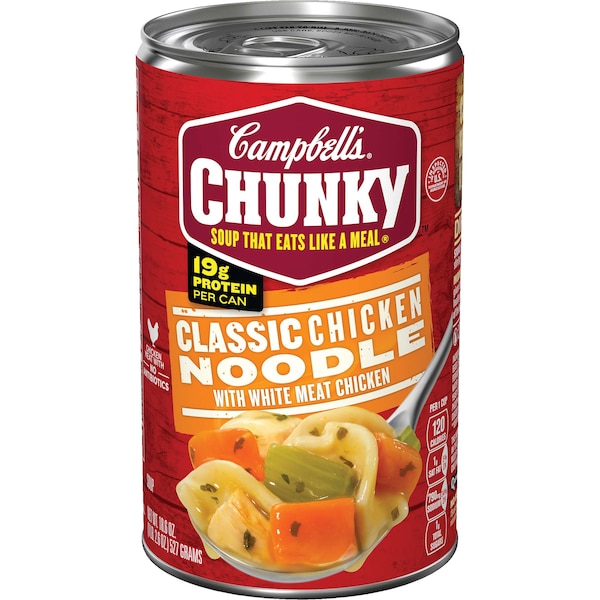 Campbells Campbell's Chunky Classic Chicken Noodle Easy Open Soup 18.6 oz., PK12 000003885 - main